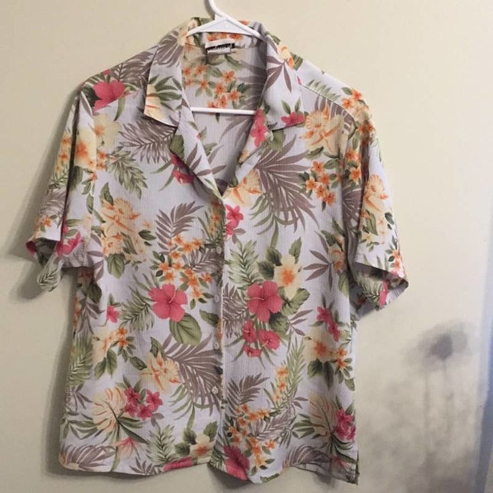 Lovely Bon Worth Petite Floral Hyacinth Top Sz LP